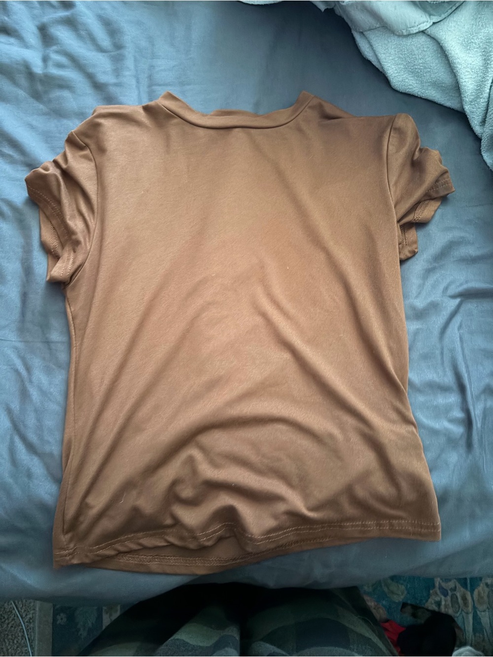 SHEIN Short-Sleeve Crewneck Tee in Brown